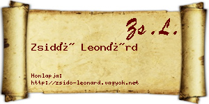 Zsidó Leonárd névjegykártya
