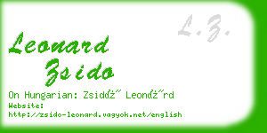 leonard zsido business card